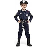 Police Costume for Kids, Police Officer for Boys Girls Cop Uniform Outfit, Career Day, Role Play, Halloween Dress Up Parties