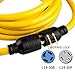 Yodotek 40FT Heavy Duty Generator Locking Power Cord NEMA L14-30P/L14-30R,4 Prong 10 Gauge SJTW Cable, 125/250V 30Amp 7500 Watts Yellow Generator Lock Extension Cord with UL Listed