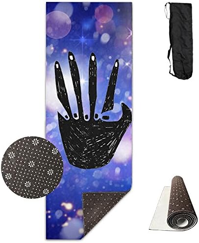 FHIEOMAT Unisex Cartoon Hands Design Yoga And Pilates Mat Exercise Mat With Carrying Bag