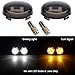 NTHREEAUTO Smoked Front LED Turn Signal Running 2 Inch Bullet LED Lights Lens Cover Compatible with Harley Dyna Softail Road Street Glide Fat Boy, 1157 Switchback Halo Ring primary