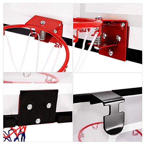 Kaluo Indoor Wall Mount or Over-The-Door Mini Basketball Hoop Set System for Kids Boy Girl Teen Adult Home Bedroom Office Livingroom with Ball and Pump