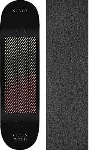 Sovrn Skateboards Autumn 02 Black Skateboard Deck - 8.5" x 32" with Mob Grip Perforated Black Griptape - Bundle of 2 Items