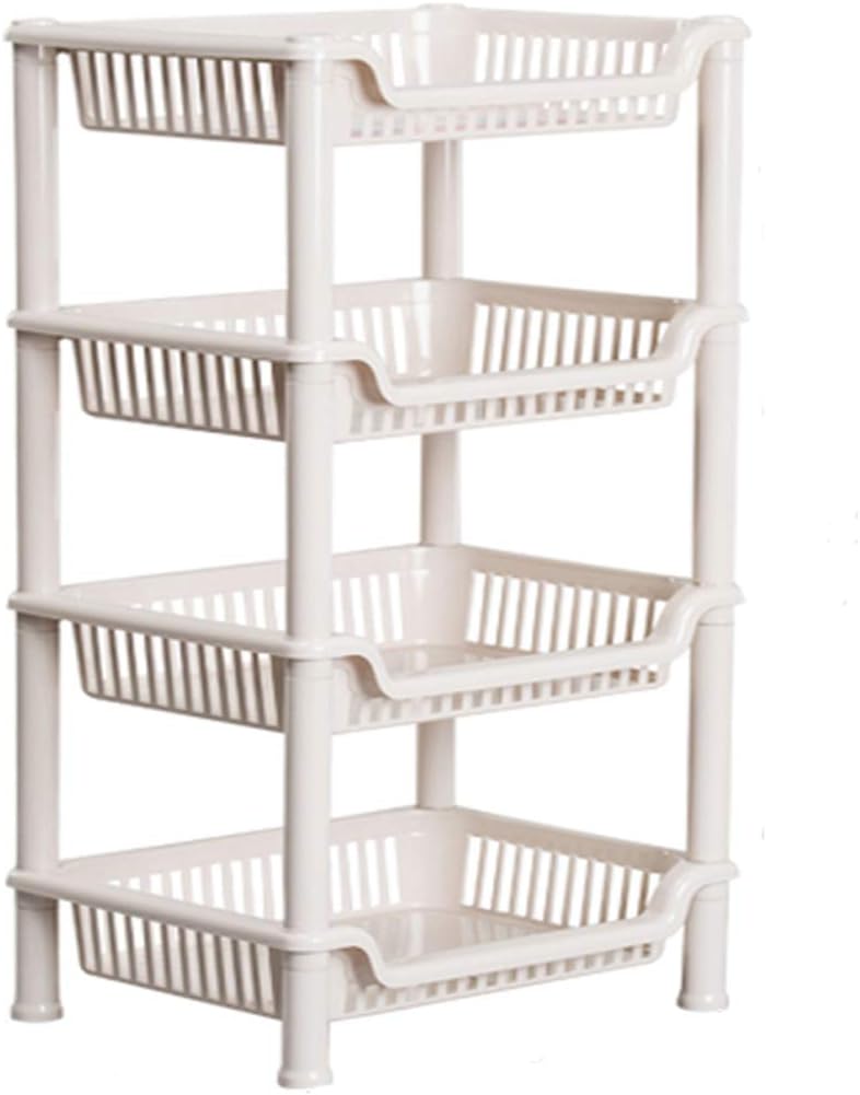 LLCC Bathroom Shelf 4 Layers Plastic Shelf Bookcase Display Office Storage Rack Multifunctional Furniture Entrance Living Room Bedroom Home Office Kitchen