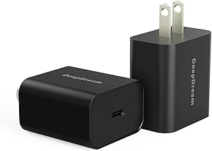iPhone 12 Fast Charger, DeepDream 2 Pack 20W USB C PD Wall Charger Block Power Adapter Type C Power Delivery 3.0 for iPhone 12/12 Mini/12 Pro/SE/11/Max/XS/XR/8, Galaxy, iPad Pro-Black