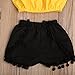 Imcute Cute Baby Girls Short Sleeve Blouse Tube Top+High Waist Pom Pom Short Pants (3-4 Years, Yellow)