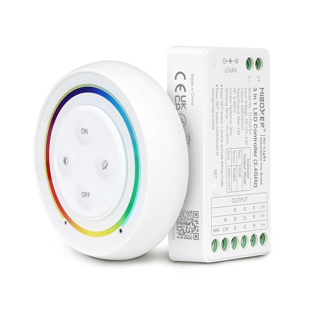 LGIDTECH FUT037SA+ Miboxer 3 in 1 LED Controller Kits,Compatible with RGB&RGBW&RGB+CCT LED Strip Light