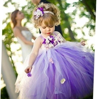 violet flower girl dresses