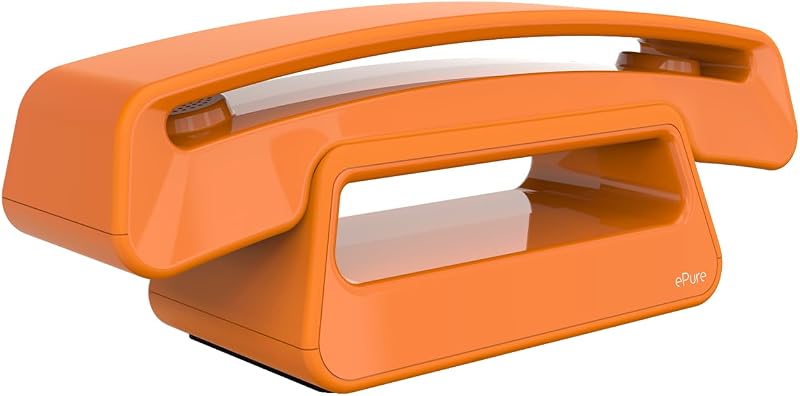 ePure Iconic - Schnurloses Festnetztelefon DECT - Vintage-Design - Großes, hochauflösendes Grafikdisplay - Freisprechfunktion - Anrufblockierungsfunktion - Orange — Foto 1 von 7