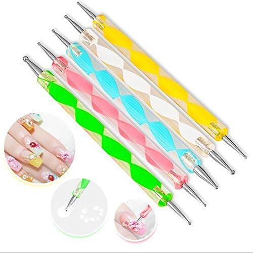 Goliton Nail dotting pen marbleizing tool nail polish paint manicure dot nail art set Nail Art Design Nail Painting Dotting Detailing Pen (5PCS) - Image 4