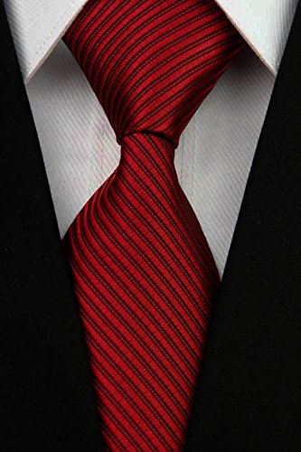 Wehug Lot 6 PCS Men's Solid Tie Silk Tie Woven Necktie Jacquard Neck Ties Classic Ties For Men style027