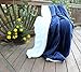 Tache Solid Dark Navy Blue Warm Winter Night Sherpa Throw Blanket Twin Size - 63 x 87