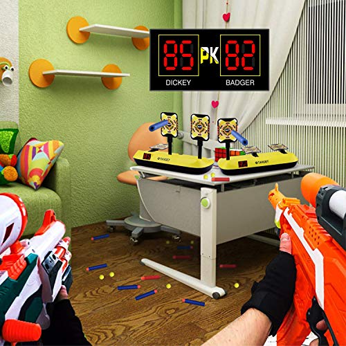 UWANTME Digital Targets for Shooting Compatible with Nerf Guns-Electronic Scoring Auto Reset 3 Targets for Kids - Thumbnail 5