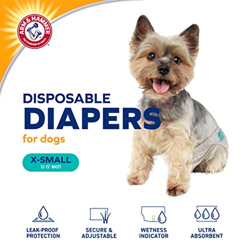 Arm & Hammer for Pets for Pets Female Dog Diapers, Size XSmall, 72 Count UltraAbsorbent