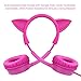 Kids Headphones, Vogek 2 in 1 Cat/Bunny Ear Wired On-Ear Headphones Headsets with 85dB Volume Limited, Children Headphones for Kids - Pink