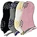 Rbenxia Women Girl's Yoga Pilates Socks Cotton Non Skid Socks 4 Pairs