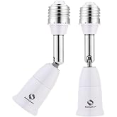RONG&amp;LAN E26/E27 Light Socket Extender，180 Degree Bendable, Extension Socket Extender Adapter, E26/E27 to E26/E27 Adjustable Extension, Flexible Medium Light Bulb Socket Converter (5.5inch 2-Pack)