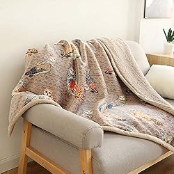 UKELER Flannel Sherpa Throws 60'' x 50'' - Cute