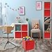 Sorbus Foldable Storage Cubes - 6 Fabric Baskets for Organizing Pantry, Shelf, Toy Box, Cubby, Closet Organizer - 11 Inch Collapsible Closet Organizers and Storage Bins - Red Storage Cubes with Handle