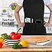 Xornis 2 Pack Adjustable Bib Aprons with 2 Pockets Apron for Women Men Kitchen Cooking Chef, Black