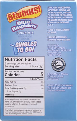 STARBURST SINGLES TO GO BLUE RASPBERRY DRINK MIX