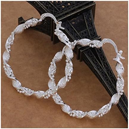 SAYLAVE Big Hoop 925 Sterling Plated Earrings Women Fashion Jewelry Silver