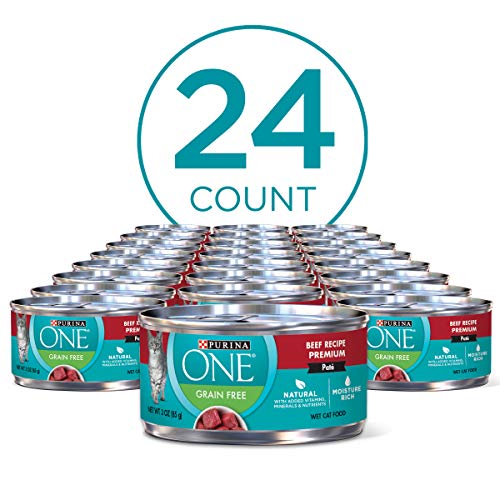 Purina ONE Grain Free Classic Beef Recipe Premium Pate Wet Cat Food - (24) 3 oz. Cans - //medicalbooks.filipinodoctors.org