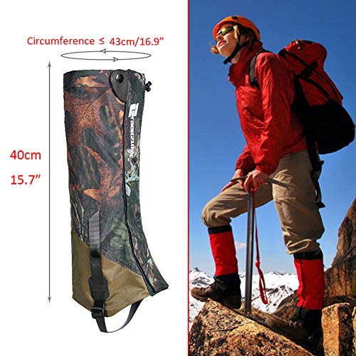 Ueasy Leg Gaiters, Boot Gaiters Waterproof Leg Gaiters for Men and Women 600D Anti-Tear Oxford Fabric for Outdoor Hiking Walking Hunting Snow Skiing Camping Climbing Mountain