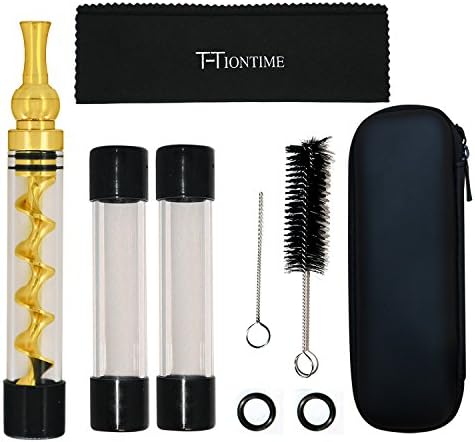 Rolling Glass Grinder Tool Kit for Herb Leaves Twisty Pipe Holder Come with Bottle Replacement Part and Cleaning Tools