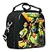 TMNT Ninja Turtles Lunch Box Carry Bag with Shoulder Strap and Water Bottle (BLACK)