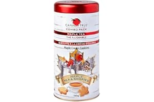Canada True Maple Tea and Maple Cream Cookies Value Bundle In a Souvenir Tin 145g