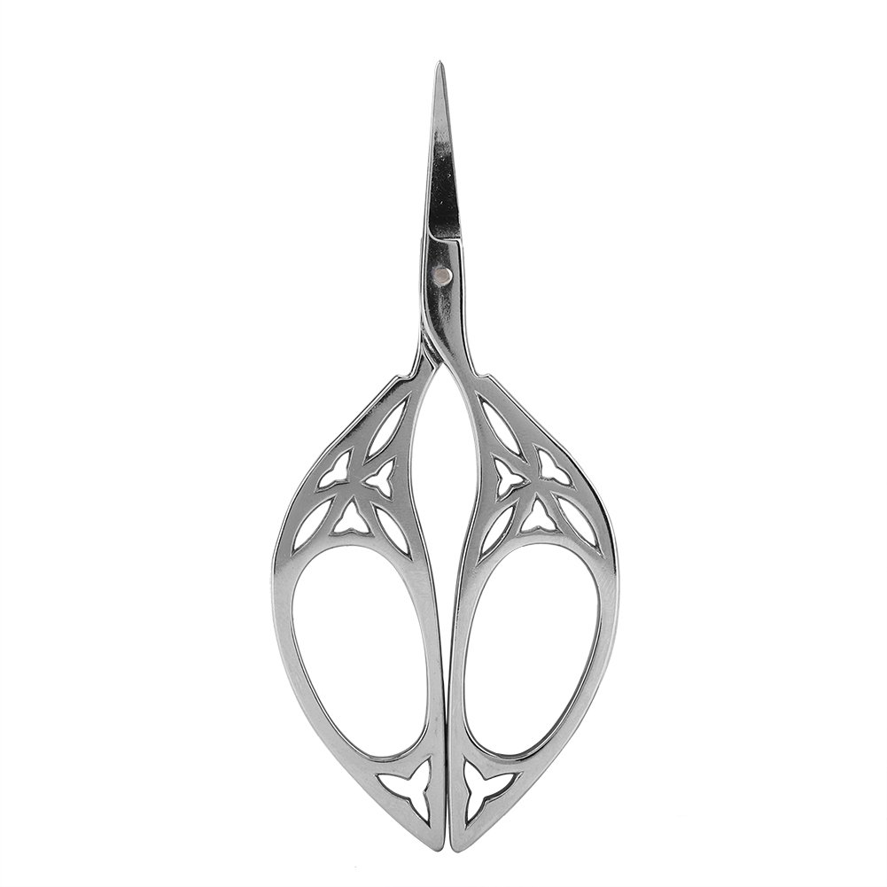 Vintage Scissors, Akozon Vintage Stainless Steel Sewing Scissors Classical Cutting DIY Crafts Tool (Leaf Scissors Silver)