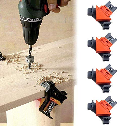 90 Degree Angle Clamps,Clamps for Woodworking, Set of 4 Multifunction Angle Clamp Corner Clip Fixer for Wood-Working, Engineering, Photo Frame DIY Han