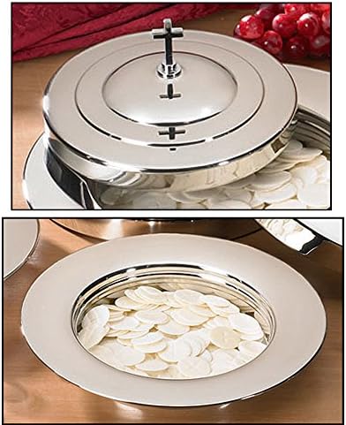 Silver Finish Bread Plate & Cover With Cross Top