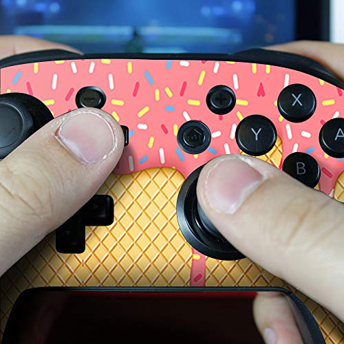 Skin Vinyl Decal Wrap for Nintendo Switch Pro Controller | Skins Stickers Cover | Ice Cream Cone Pink Sprinkles