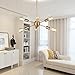 Modern Sputnik Chandelier Lighting 6 Lights Italian Designed Pendant Lighting Mid-Century Ceiling Light Fixture Brushed Brass by VINLUZ
