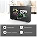 Digital Alarm Clock with Thermometer&Hygrometer Function, Temperature&Humidity Display, with Weather Forecast Station Function, LED Color Backlit Display, Black