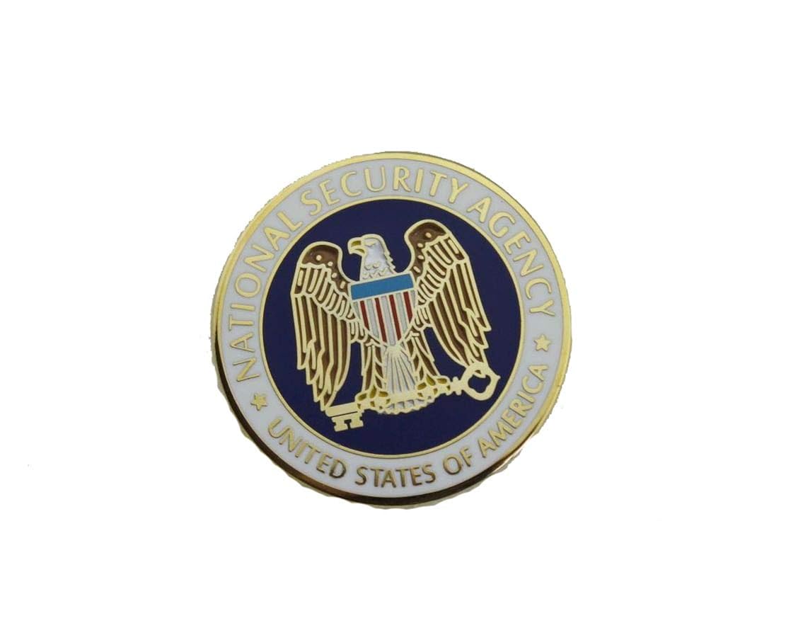 Nsa National Security Agency Badge Emblem Lapel Pin Gold
