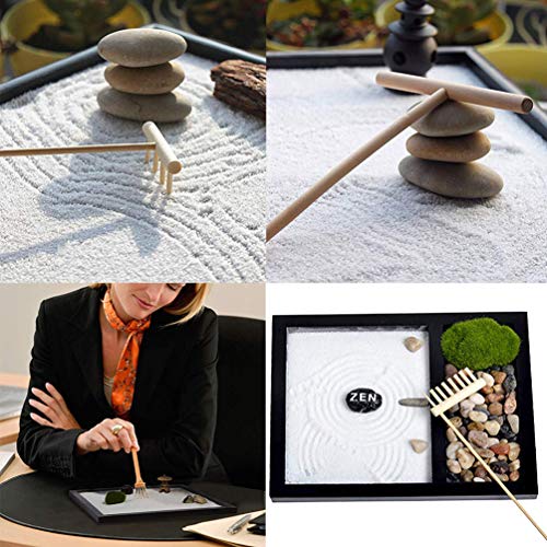 LitLife Zen Garden Tool Rake Set of 6 Mini Play Sand Garden Kit for Desk - Desktop Zen Garden Accessories, Cleaning Brush, Pushing and Drawing Pen, Toy Landscape Rakes