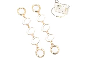 PYIDI Purse Extender Chain,Purse Strap Extender, Chain Strap for Purse, Bag Strap Extender, Purse Chain Extender, Chain Purse Strap,Extender Purse Strap, Chain Bag Extender Strap (White Crescent 2PCS)
