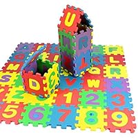 Cloudro Educational Toy, Early Learning Educational for Boys and Girls 36Pcs Number Alphabet Puzzle Foam Maths Educational Toy Gift ,Toddle