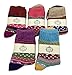 LuluVin Women's Colorful Crew Vintage Inspired Knit Socks (5 Pairs) (Mulitcolored)
