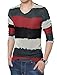 uxcell Men V Neck Color Block Stripes Splicing Cozy Fit T-Shirt