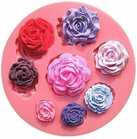 バラ 8個 薔薇 シリコンモールド 手作り 石鹸 キャンドル 粘土 レジン シリコン モールド 型 抜き型