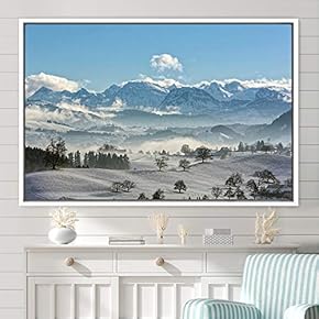 signwin Framed Canvas Wall Art Snow Mountain Cool...