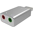 USB Audio Adapter AllEasy External Audio Sound Card Adapter with Speaker Headphone and Microphone Jack for USB Audio Device - Silver
