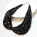 False Collar Crystal Beaded Round Necklace Chain Detachable Color Black