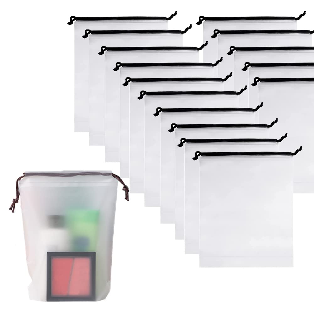 YJDEWohovv 15 Pcs Drawstring Storage Bags Reusable Travel Clothes Bag Luggage Waterproof Organiser Pouches Travel Accessories for Shoe Clothes Cosmetics