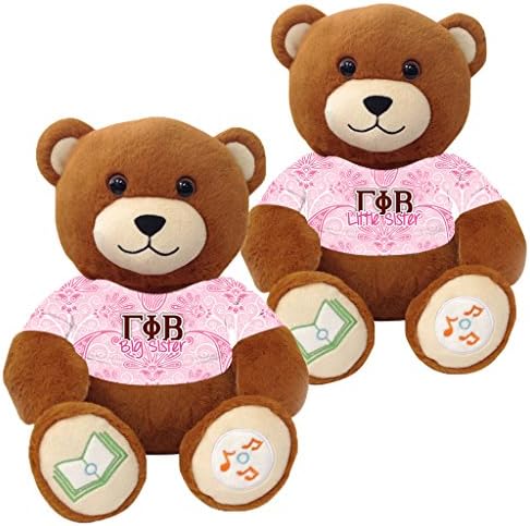 Gamma Phi Beta "Big Sister" and "Little Sister" Bluetooth music-playing teddy bear gift set of 2