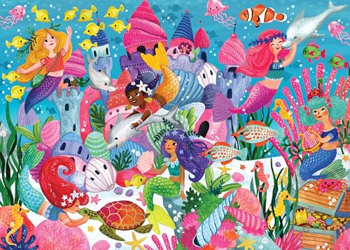 PETER PAUPER PRESS Mermaid Adventure Jumbo Floor Puzzle (48 Pieces) (36 inches Wide x 24 inches high)