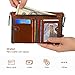Mens Wallet, Minimalist Vintage Cowhide Leather Wallet With Coin Zipper Pocket (Brown)